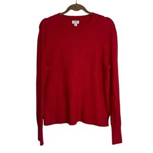 J Crew Red Crew Neck Sweater Women's Large Wool Blend